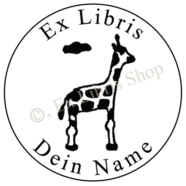 Exlibris Rundstempel •Giraffe•