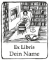Preview: Bookplate stickers •Reading woman•