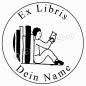 Preview: Round exlibris stamp •Bookend•