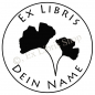 Preview: Round exlibris stamp •Ginkgo•