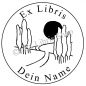 Preview: Round exlibris stamp •Landscape•
