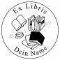 Preview: Round exlibris stamp •Books•