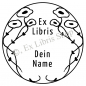 Preview: Round exlibris stamp •Floral design•