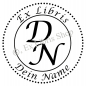 Preview: Round exlibris stamp •Initials•
