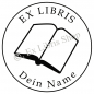 Preview: Round exlibris stamp •Book•