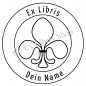 Preview: Round exlibris stamp •Fleur de Lis•