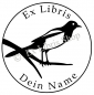 Preview: Round exlibris stamp •Magpie•
