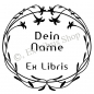 Preview: Round exlibris stamp •Flowers•