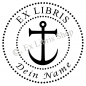 Preview: Round exlibris stamp •Anchor•