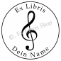 Preview: Round exlibris stamp •Clef•