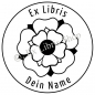 Preview: Round exlibris stamp •Tudor rose•