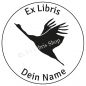 Preview: Exlibris round stamp •Crane•