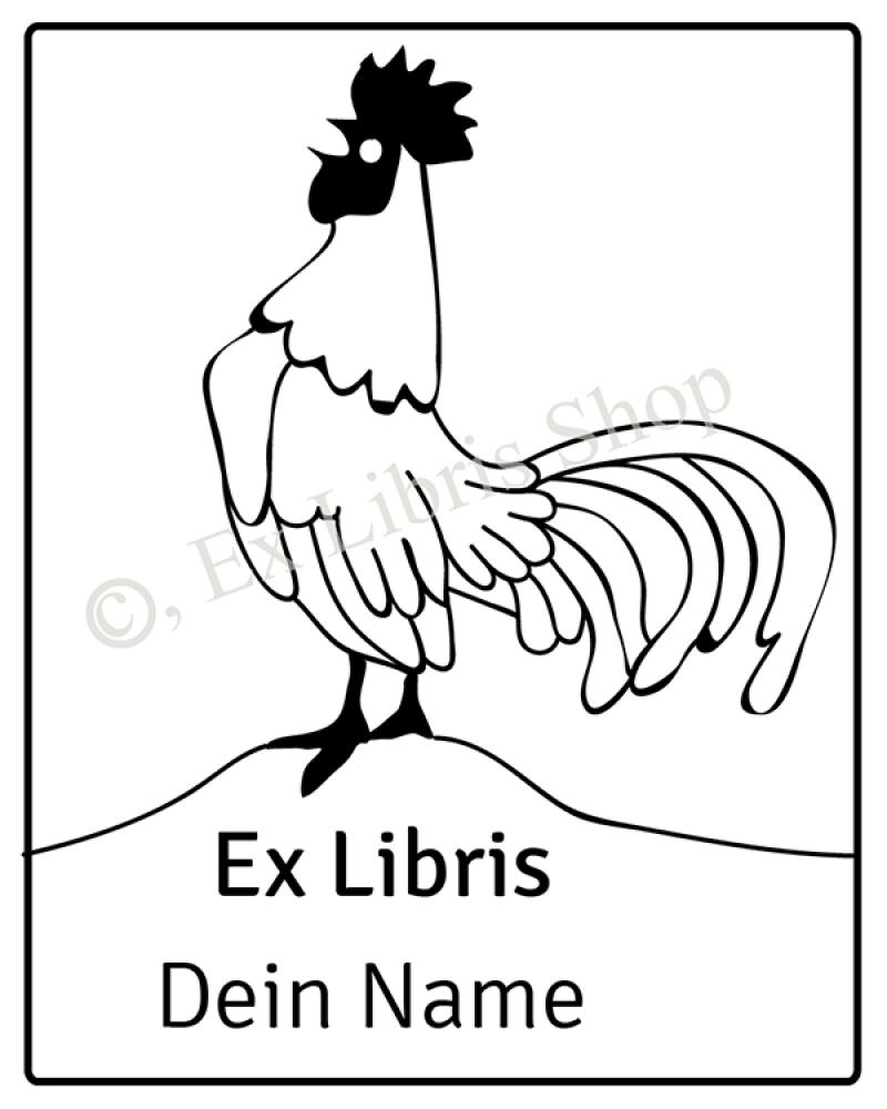 Bookplate stickers •Rooster•