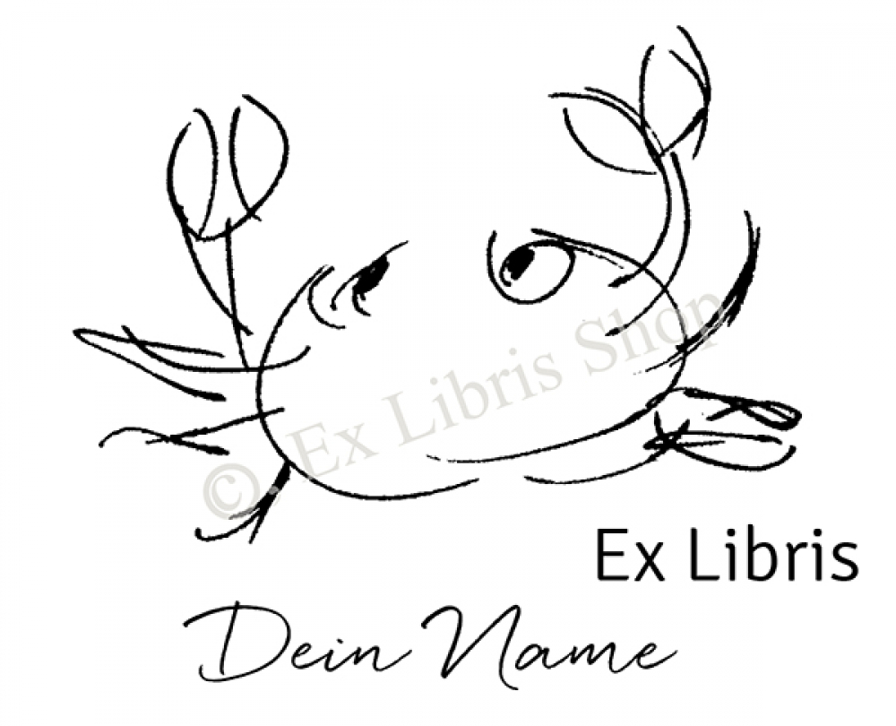 Bookplate stickers •Crab•
