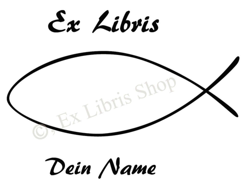 Bookplate •Christian fish symbol•
