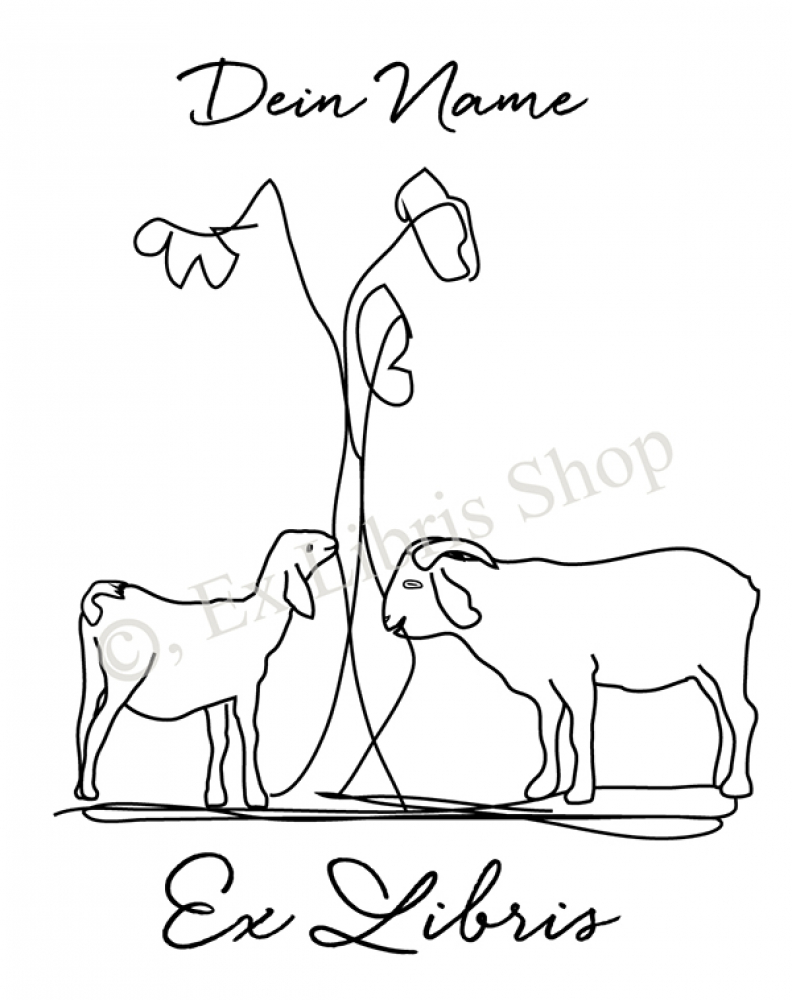 Bookplate stickers •Goats•