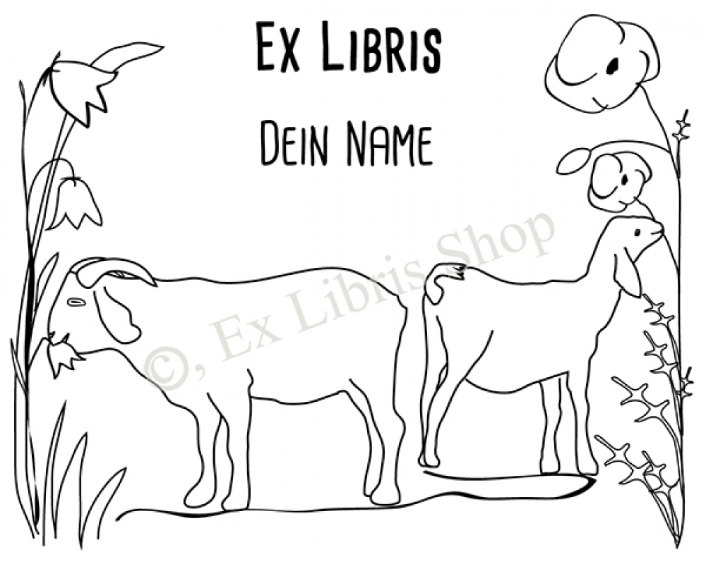 Bookplate stickers •Goats_2•