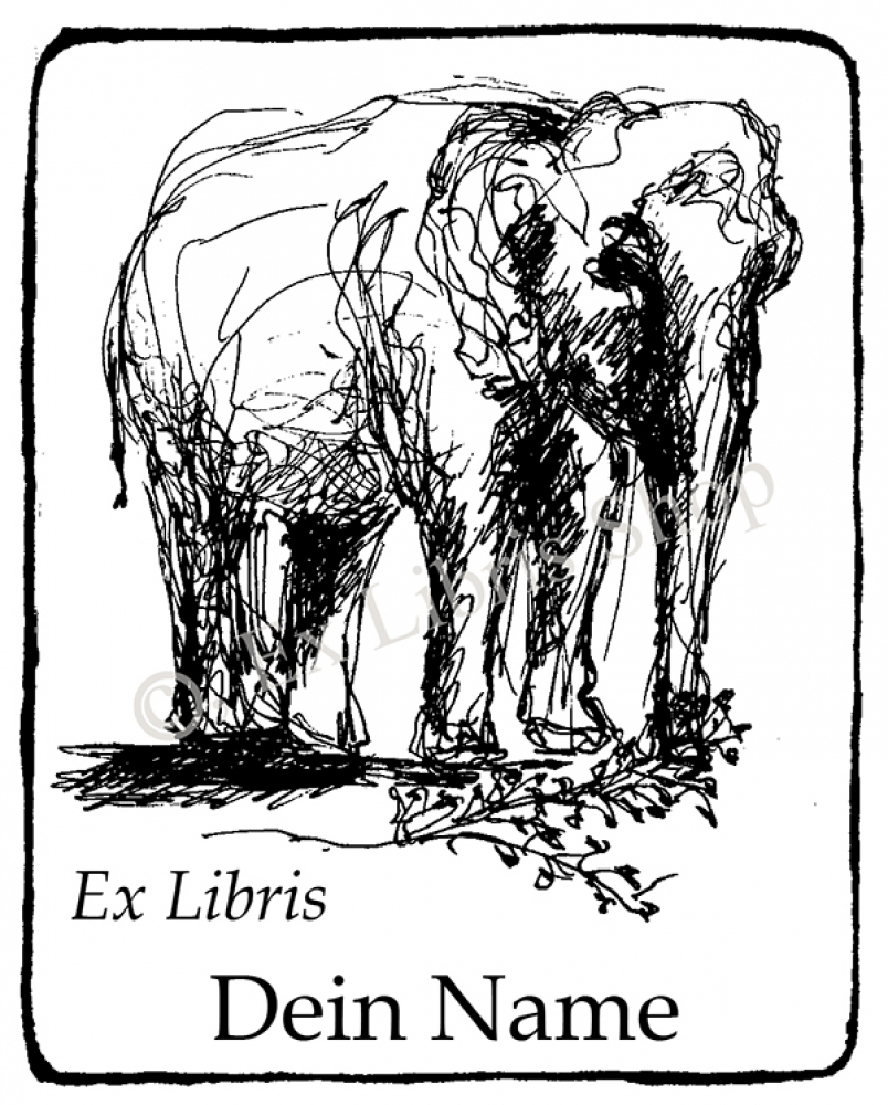 Bookplate stickers •Elephant•