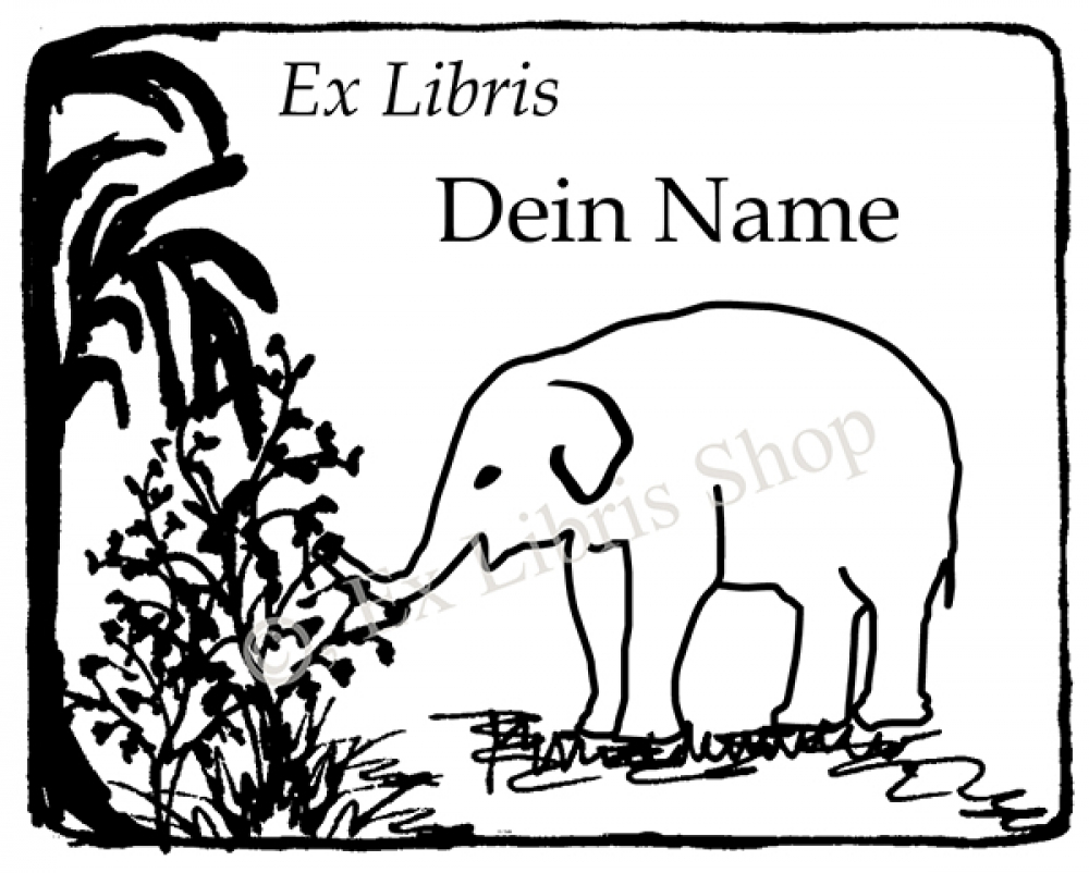 Bookplate stickers •Little elephant•