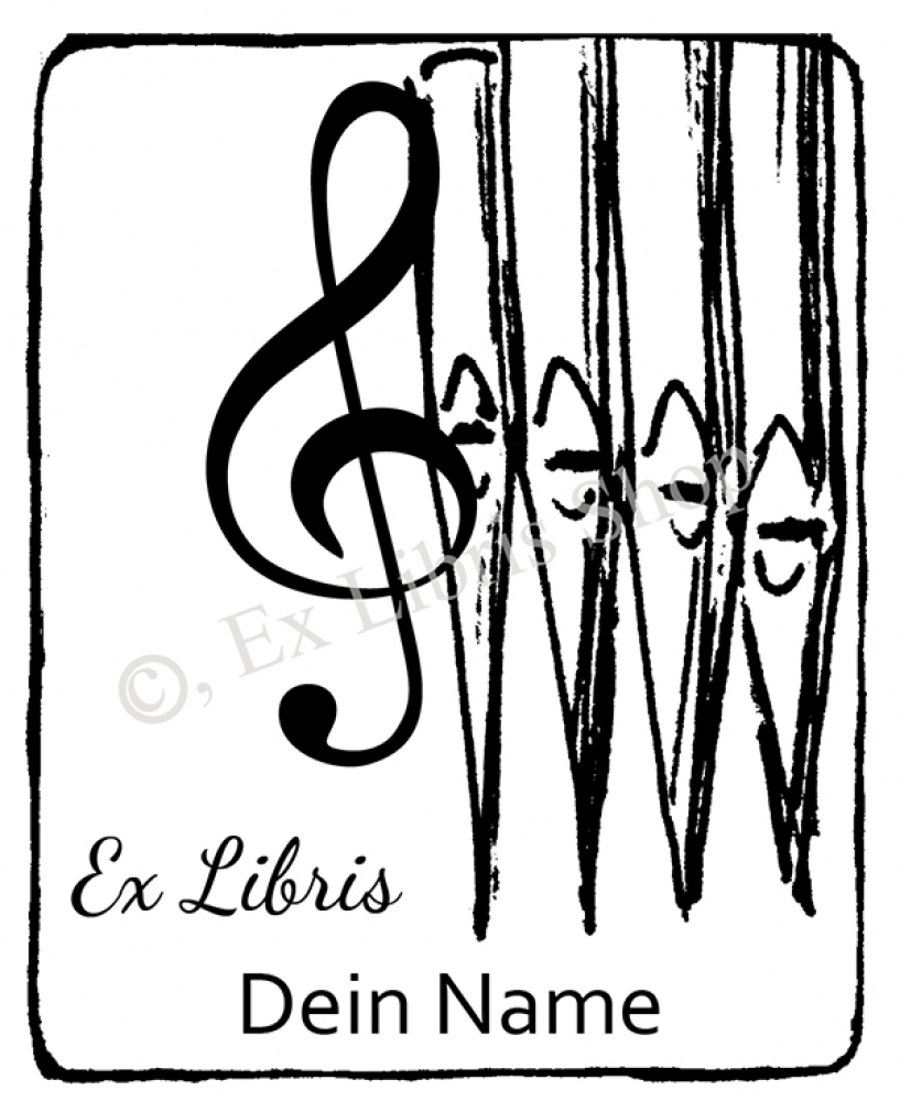Bookplate stickers •organ pipes•