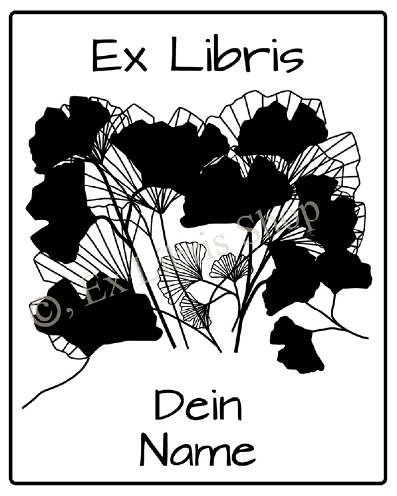 Bookplate stickers •Ginkgo_2•