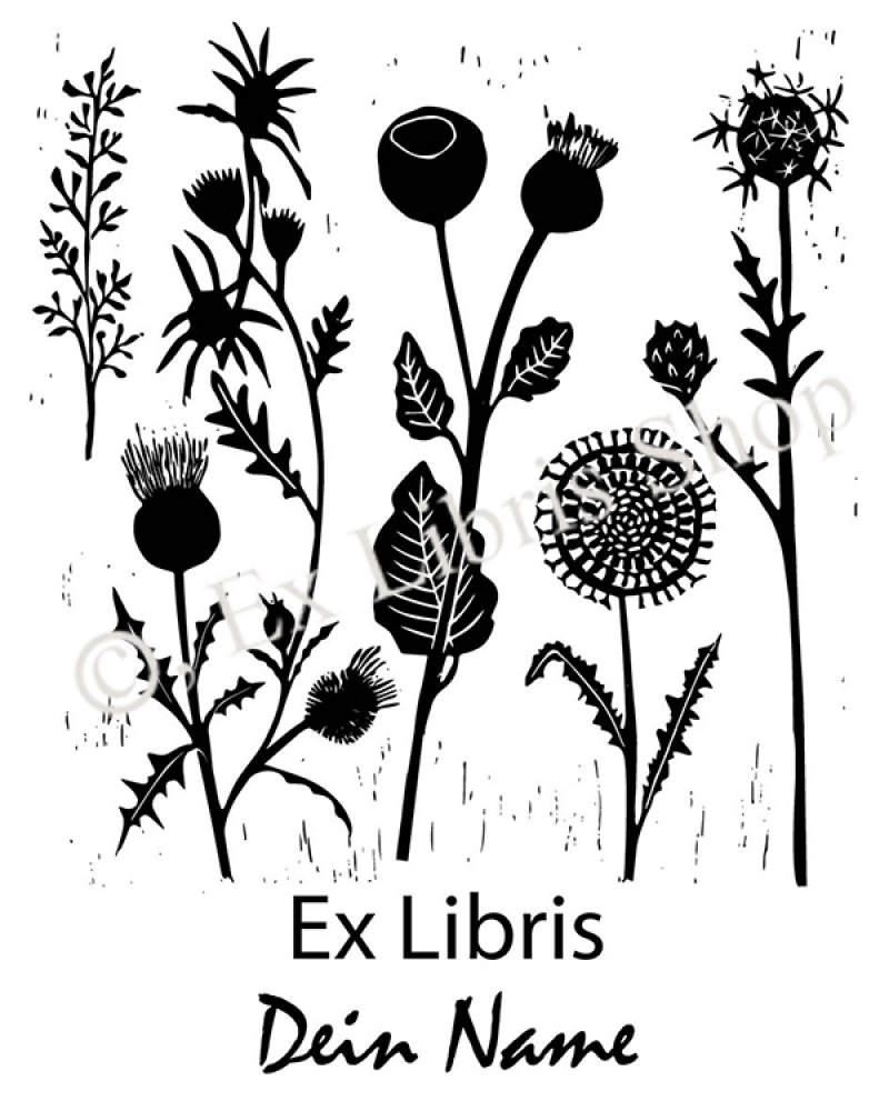 Bookplate stickers •Thistles•