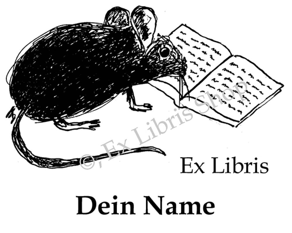 Bookplate stickers •Reading mouse•