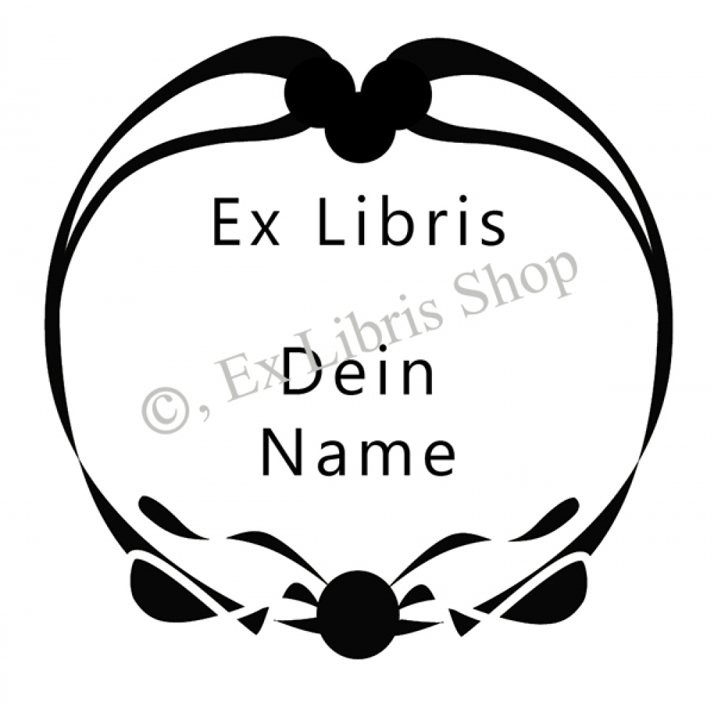 Round exlibris stamp •Ornament•