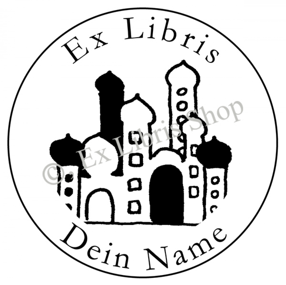 Round exlibris stamp •Orient•