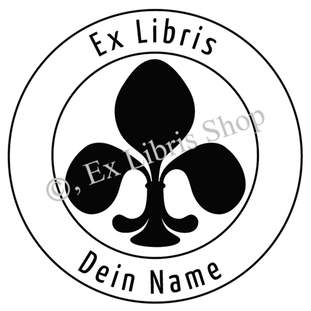 Round exlibris stamp •Fleur de Lis•