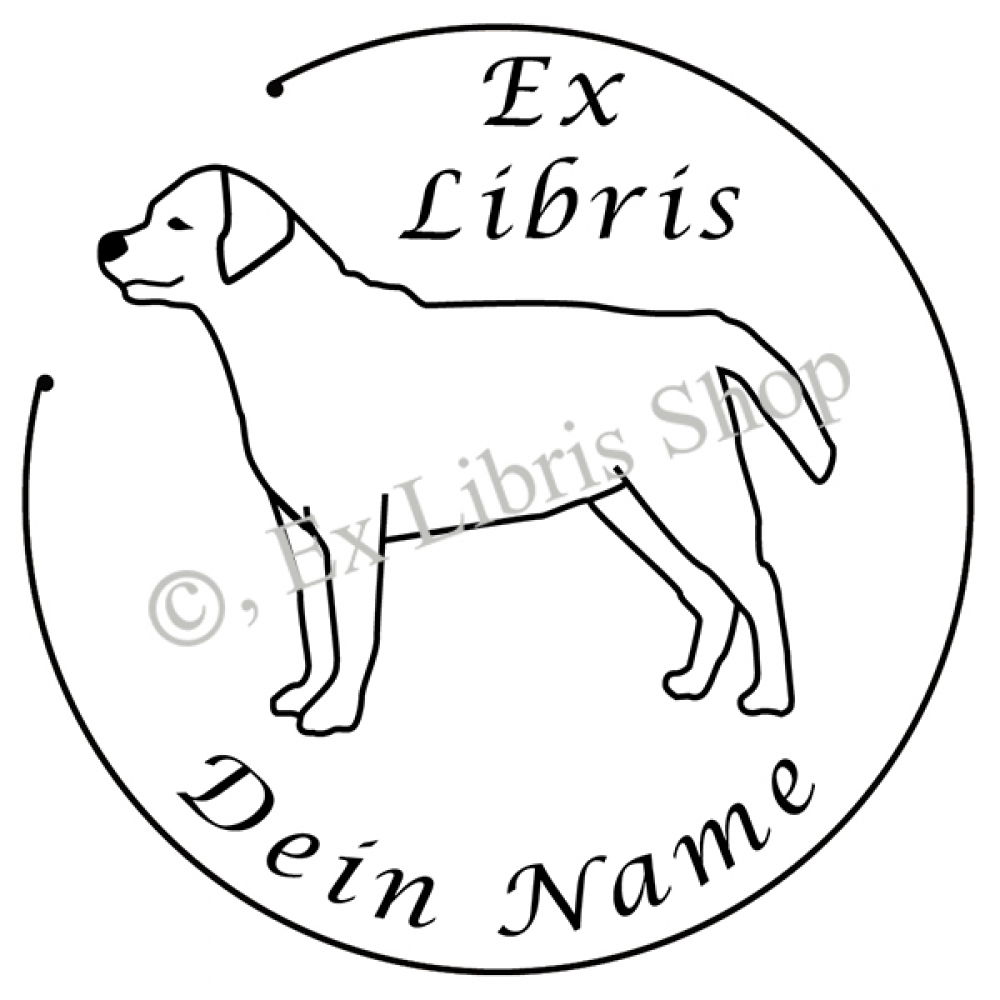 Round exlibris stamp •Labrador•