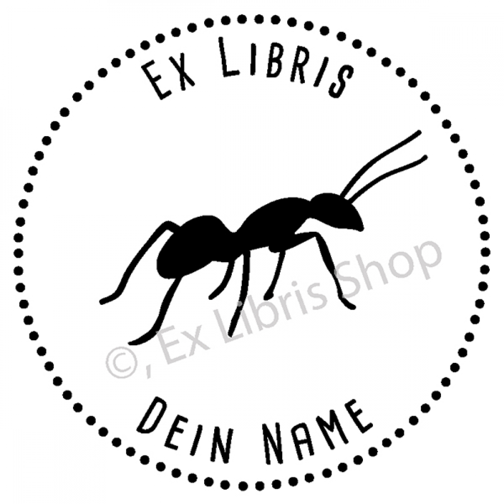 Exlibris round stamp •Ant•