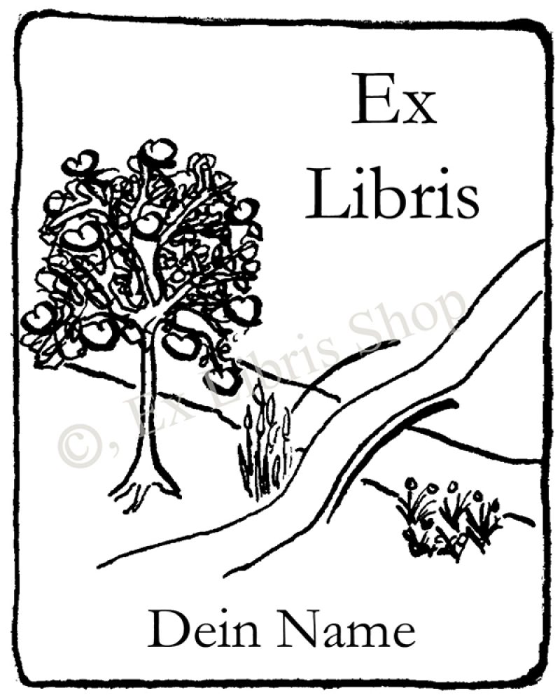 Bookplate stamp •Fruit tree•